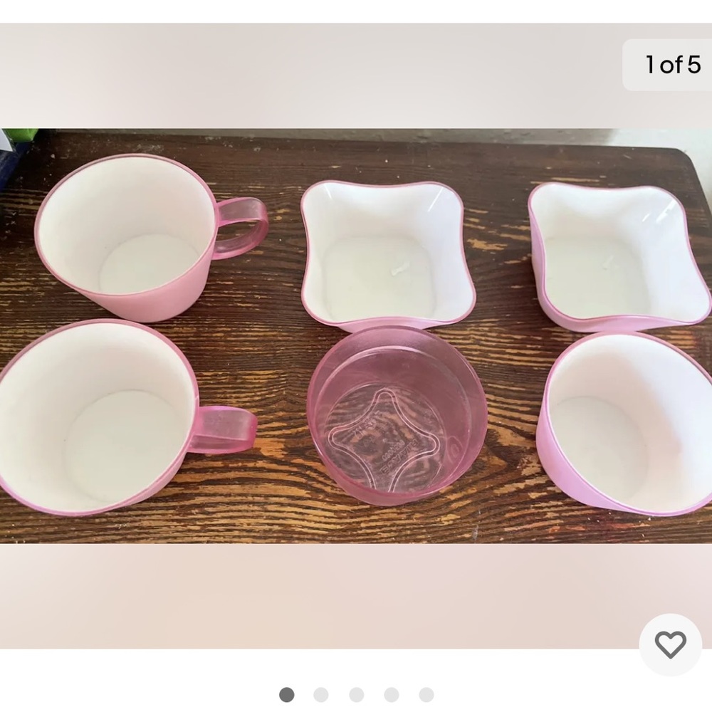EVA AIR HELLO KITTY inflight dishes pink plastic cup mug small bowl collectible